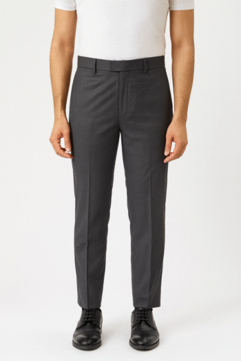 Men’s Steel Grey Slim-Fit Formal Trousers
