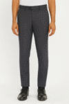Men’s Graphite Check Slim-Fit Formal Trousers