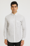 Men’s White Geometric Printed Slim Fit Shirt