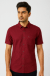 Men’s Solid White Short Sleeve Cotton Shirt