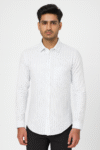 Men’s White & Sky Blue Striped Long Sleeve Shirt