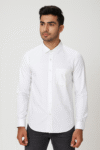 Men’s Classic White Cotton Long Sleeve Shirt