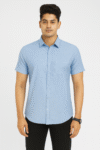 Men’s Light Blue Short Sleeve Casual Shirt