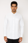 Men’s Solid White Long Sleeve Formal Shirt