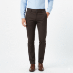 Men’s Chocolate Brown Slim-Fit Formal Trousers