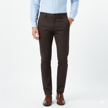 Men’s Chocolate Brown Slim-Fit Formal Trousers