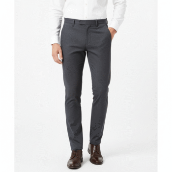 Men’s Beige Slim-Fit Formal Trousers