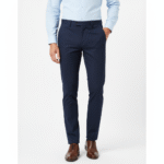 Men’s Classic Navy Blue Slim-Fit Formal Trousers