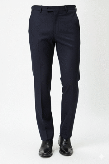 Men’s Midnight Blue Tailored Slim-Fit Formal Trousers