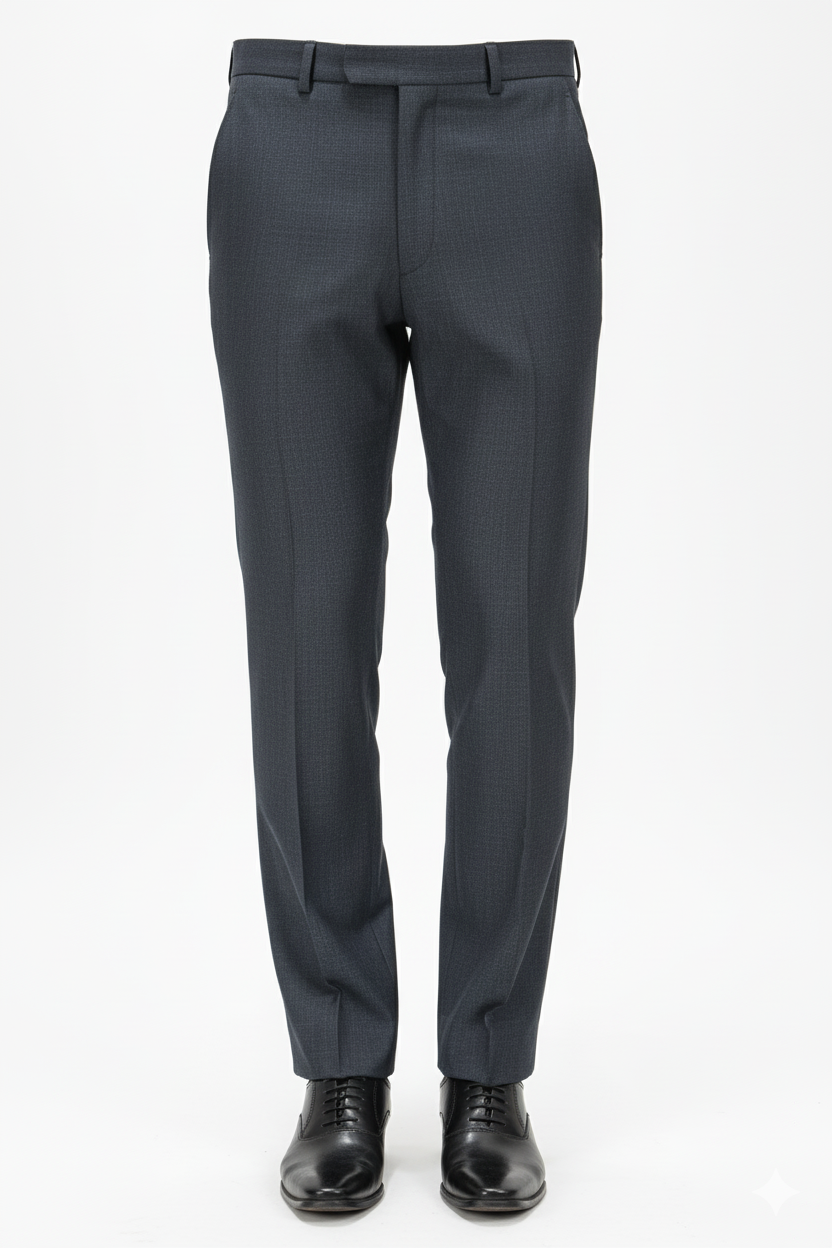 Men’s Charcoal Grey Slim-Fit Formal Trousers