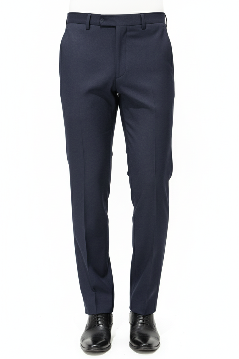 Men’s Classic Navy Slim-Fit Formal Trousers