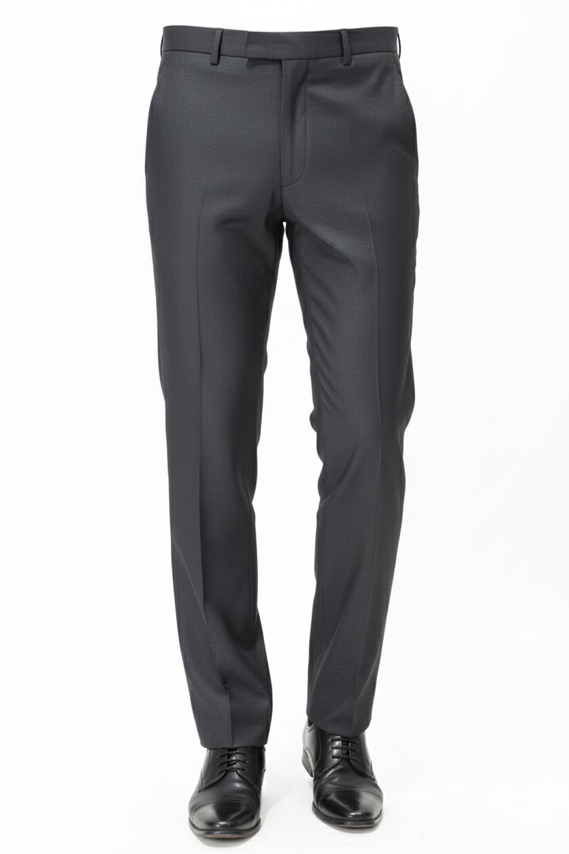 Men’s Dark Grey Slim Fit Formal Trousers – Premium Tailored Comfort