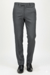 Men’s Charcoal Check Slim-Fit Formal Trousers