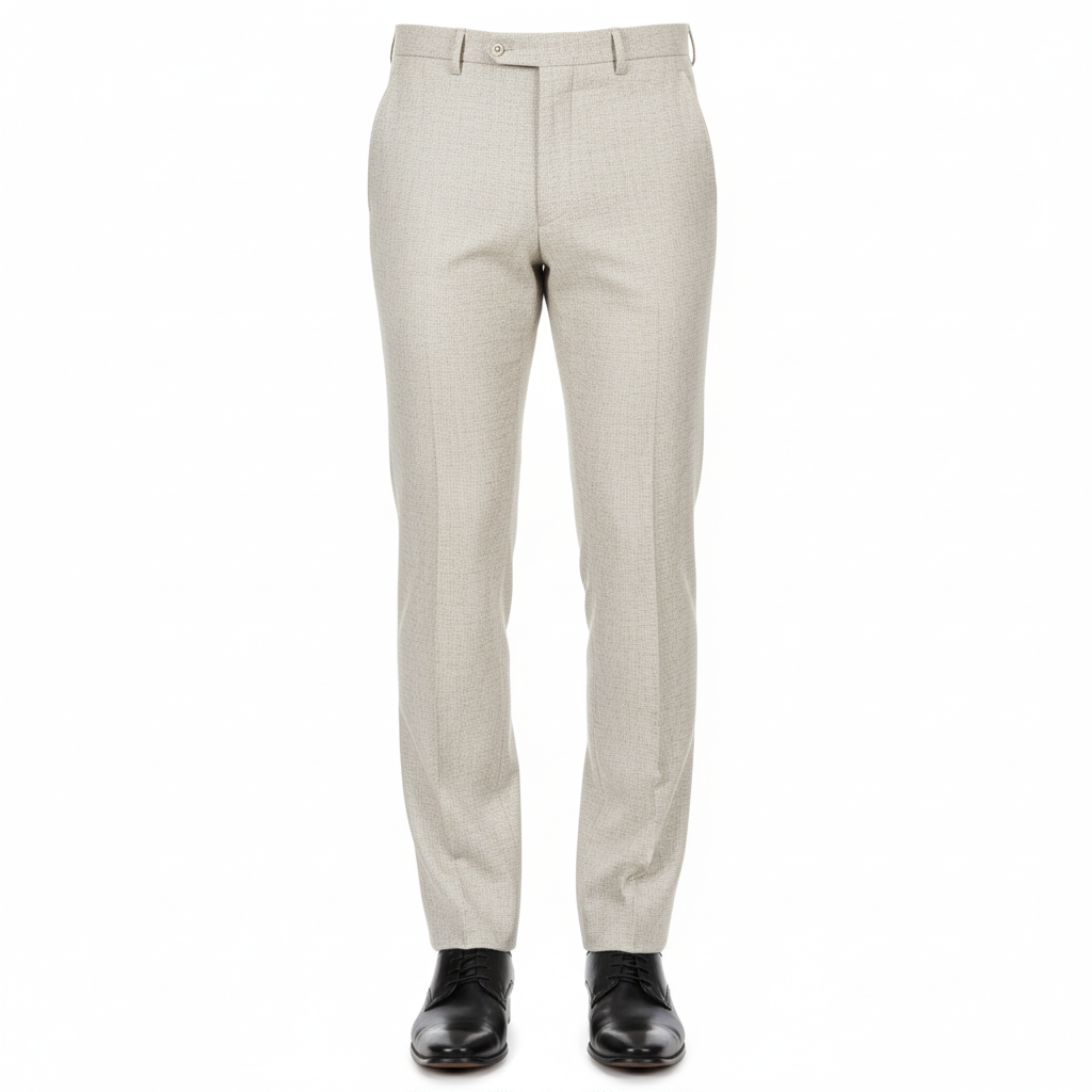 Men’s Midnight Blue Textured Slim-Fit Formal Trousers