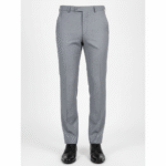 Men’s Light Grey Formal Slim Fit Trousers – Premium Stretch Fabric