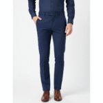 Men’s Navy Blue Slim-Fit Formal Trousers