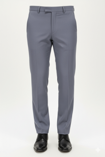 Men’s Steel Grey Slim-Fit Formal Trousers