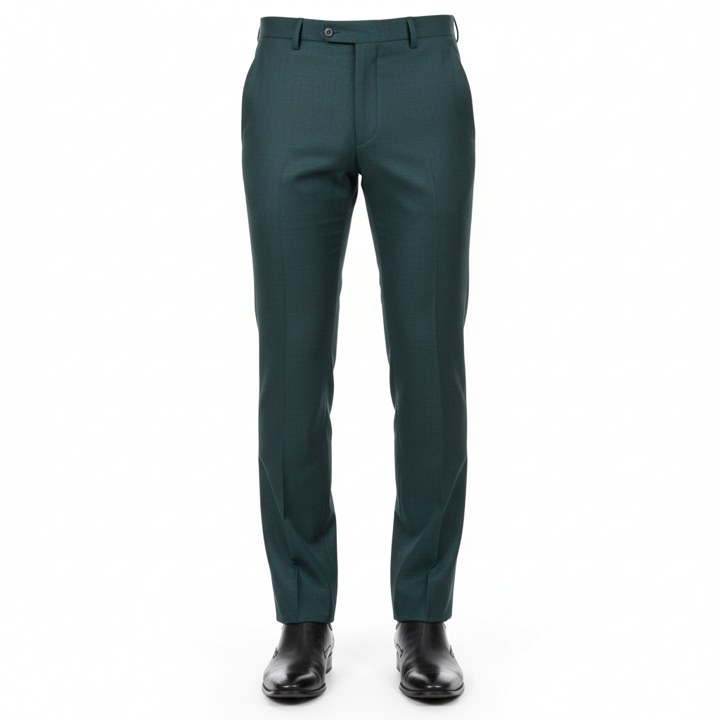 Men’s Bottle Green Slim-Fit Formal Trousers