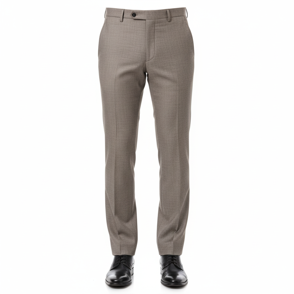 Men’s Beige Slim-Fit Formal Trousers