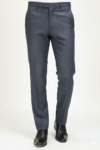 Men’s Charcoal Grey Checked Slim Fit Formal Trousers – Modern Business Wear