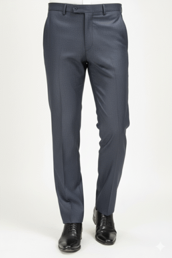 Men’s Charcoal Grey Checked Slim Fit Formal Trousers – Modern Business Wear