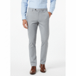 Men’s Light Grey Slim-Fit Formal Trousers