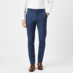 Men’s Navy Blue Slim-Fit Formal Trousers