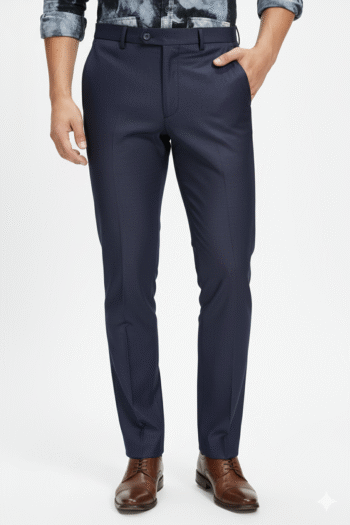 Men’s Deep Navy Slim-Fit Formal Trousers