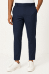 Men’s Slim-Fit Stretch Formal Trousers – Deep Navy