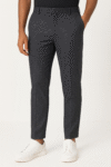 Men’s Textured Slim-Fit Formal Trousers – Charcoal Grey