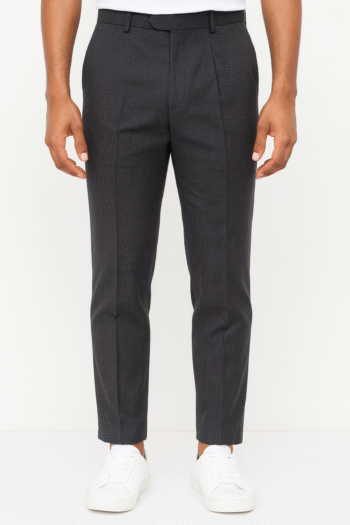 Men’s Charcoal Grey Slim-Fit Smart Trousers
