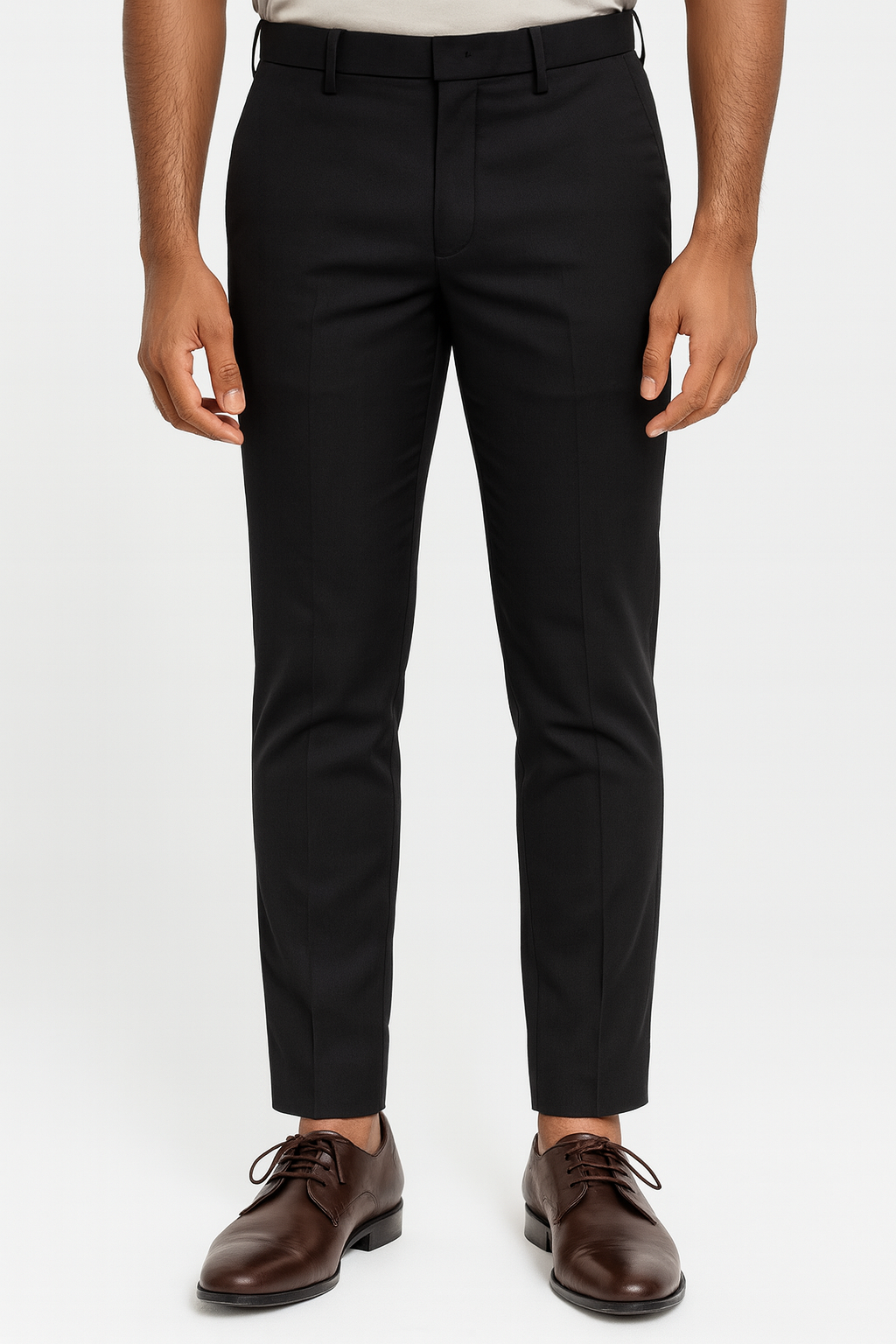 Men’s Black Slim-Fit Formal Trousers