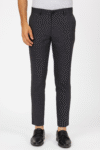 Men’s Charcoal Check Slim-Fit Formal Trousers