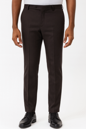 Men’s Dark Chocolate Brown Slim-Fit Formal Trousers