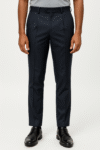 Men's Slim-Fit Navy Formal Trousers