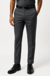 Men's Slim-Fit Dark Charcoal Formal Trousers