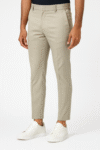 Men's Slim-Fit Light Beige Casual Trousers