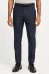 Men’s Navy Blue Slim-Fit Formal Trousers