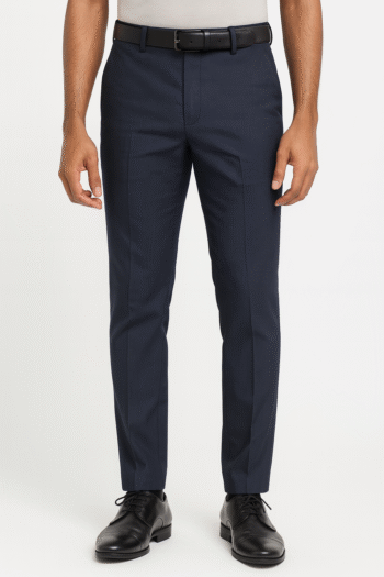 Men’s Navy Blue Slim-Fit Formal Trousers
