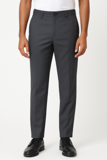 Men’s Slim-Fit Charcoal Formal Dress Pants