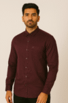 Men’s Maroon Slim Fit Cotton Shirt