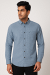 Men’s Light Blue Textured Cotton Shirt