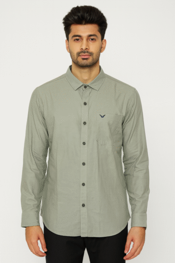 Men’s Solid Sage Green Casual Shirt