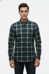 Men’s Navy & Green Checkered Casual Shirt
