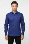 Men’s Royal Blue Solid Cotton Shirt