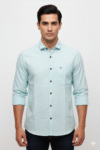 Men’s Solid Mint Green Casual Shirt