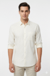 Men’s Off-White Solid Cotton Shirt