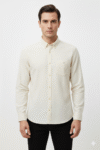 Men’s Off-White Solid Cotton Shirt