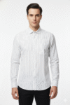 Men’s White Striped Cotton Formal Shirt
