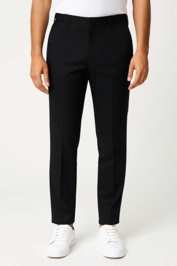 Men’s Slim-Fit Formal Trousers – Classic Black